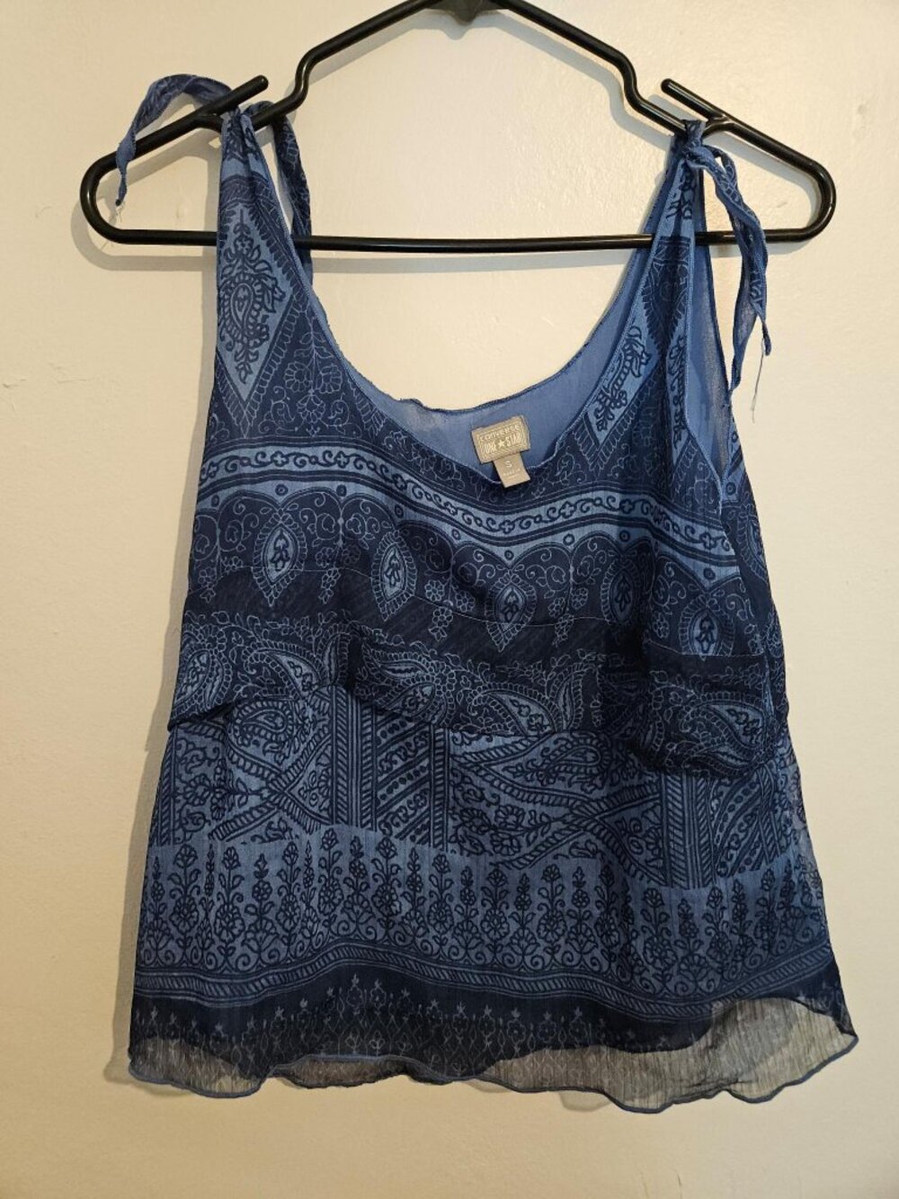 Y2K Converse One Star Blue Blouse Tank Size S